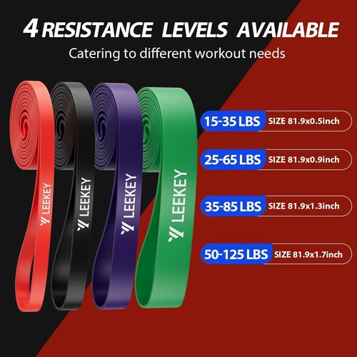 Resistance Bands Set for Pull-Up Assistance & Full-Body Training, Multi-Level Ex