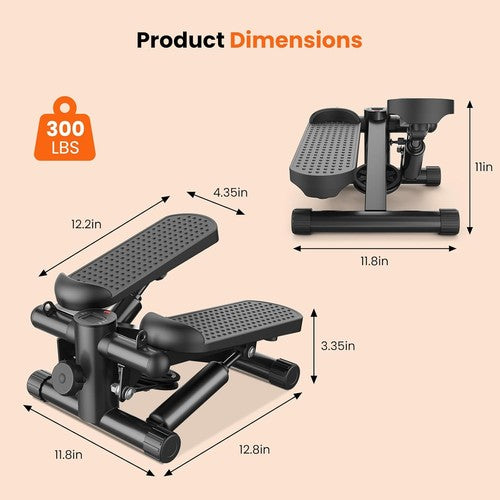 Mini Stair Steppers with Resistance Bands for Exercise at Home, Portable Exercis