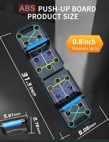 12-in-1 Push Up Board Foldable Pushup Bars Home Gym Workout Equipment Men