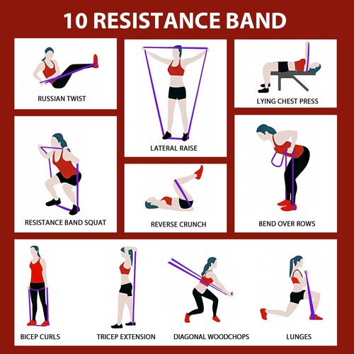 Resistance Bands Set for Pull-Up Assistance & Full-Body Training, Multi-Level Ex
