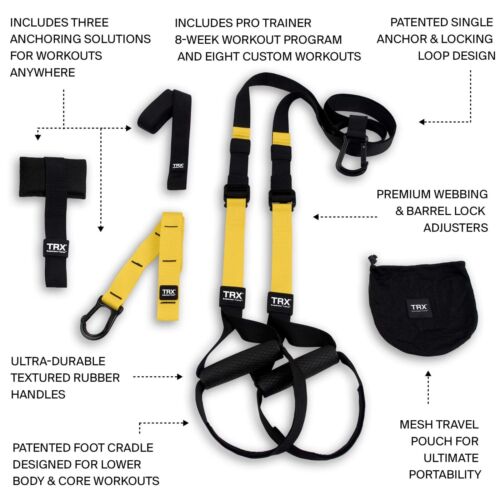 TRX PRO 3 Suspension Trainer Home Gym Workout Equipment Resistance Straps