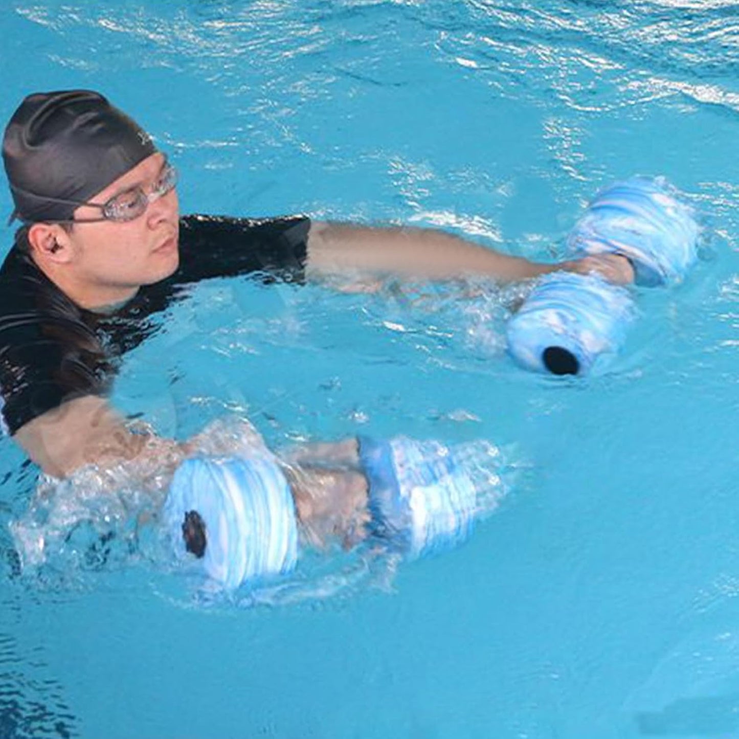 Bexdug Haltères Piscine - Exercices de Fitness avec Barres et Poids Mains,Équipement Ergonomique D'entraînement En Piscine Pour Voyage Maison Vacances