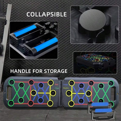 12-in-1 Push Up Board Foldable Pushup Bars Home Gym Workout Equipment Men