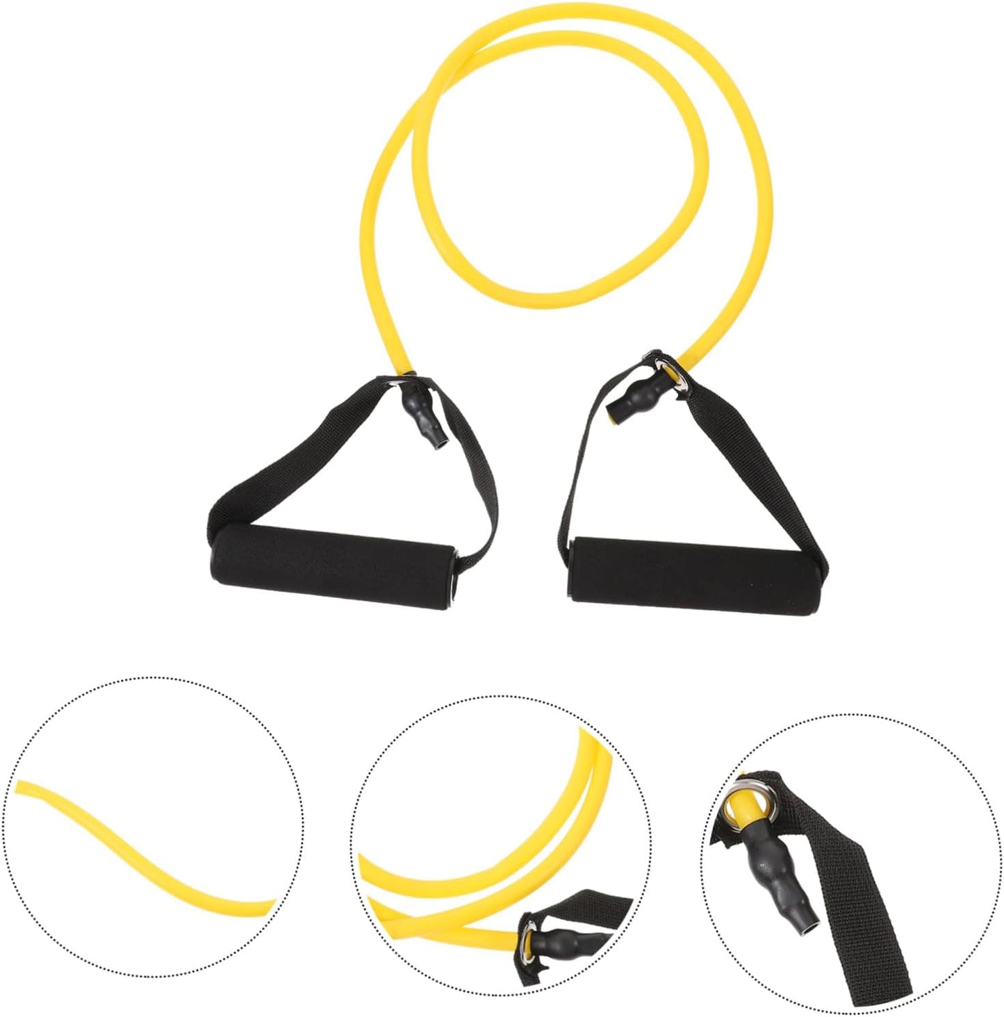 Toyvian Bande de Résistance Fitness Élastique Jaune avec Poignées Confortables pour Musculation Yoga et Rééducation Physique Bande de Traction Multifonctionnelle TPE