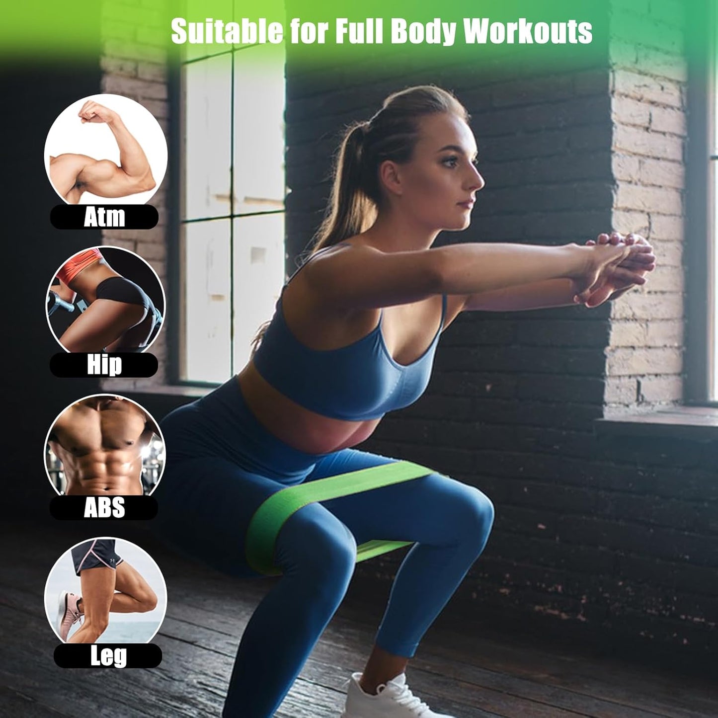 VFANDV Elastic Fitness Bands, Pack of 5, Elastic Fitness Band with 5 Levels of Strength, for Bodybuilding, Pilates, Yoga, 5 Levels of Strength, with Storage Bag