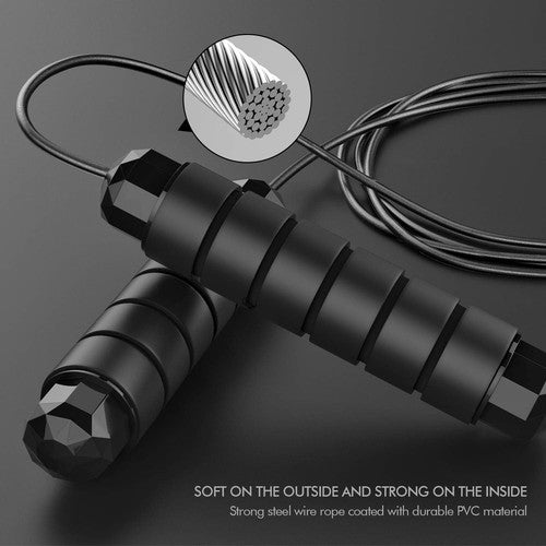 Jump Rope, Tangle-Free Rapid Speed Cable with Ball Bearings for Women, Men, and