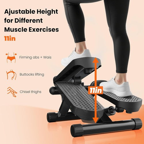 Mini Stair Steppers with Resistance Bands for Exercise at Home, Portable Exercis