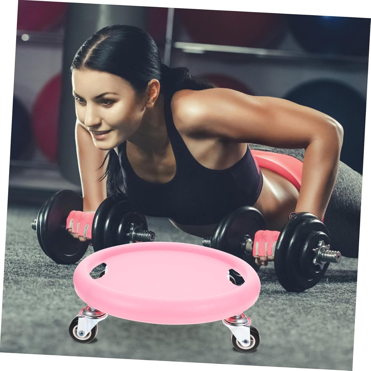 YARNOW Adjustable Dumbbell Slider Gym Equipment Slides Training Fitness Equipment Gym Set Abdominal Fitness Disc Abdominal Fitness Disc PP Pink