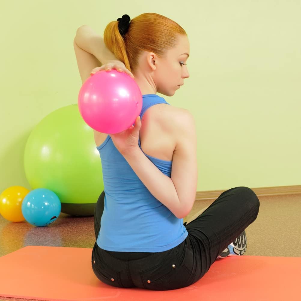 Lanjue Pilates Gymnastics Ball, Yoga Ball Anti-Slip Anti-Burst Fitness Balls Yoga Ball Balance Sport Ball for 25 cm Abdominal and Shoulder Training, Balance, Sport, Pilates