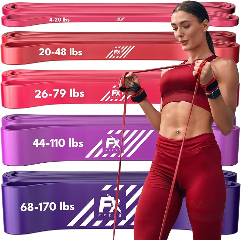 FX FFEXS Premium Resistance Bands Elastic Exercise Pull Up Chin Traction