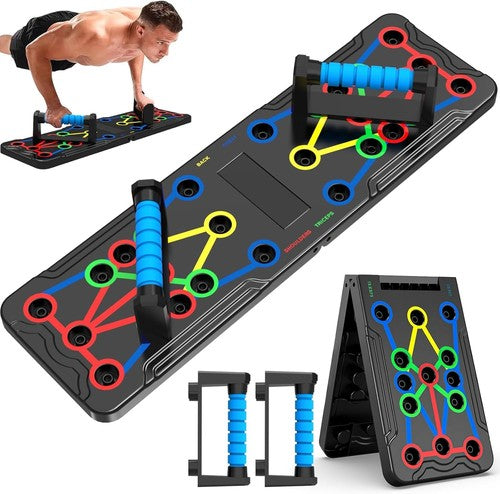 12-in-1 Push Up Board Foldable Pushup Bars Home Gym Workout Equipment Men