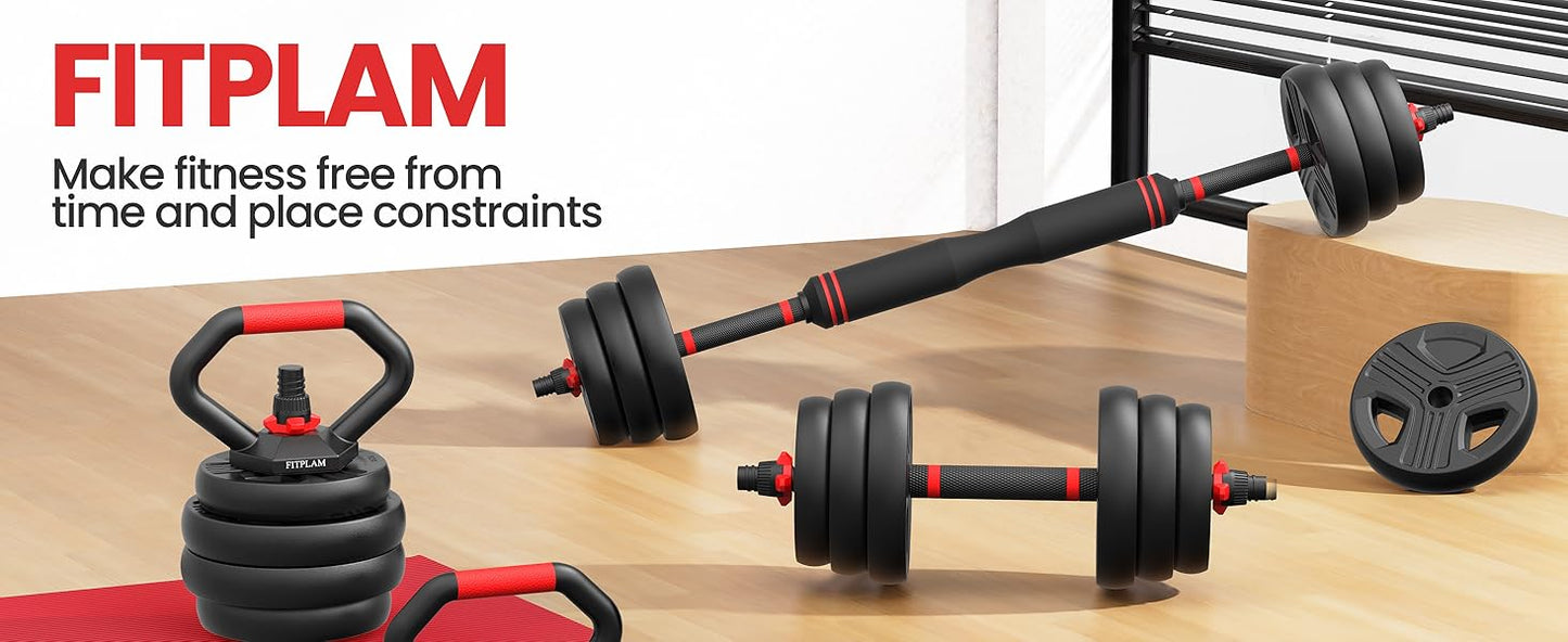 Adjustable Dumbbells 20lbs Set 10lb each with Connector 4 in 1 Dumbbells Set