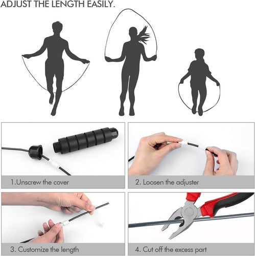Jump Rope, Tangle-Free Rapid Speed Cable with Ball Bearings for Women, Men, and