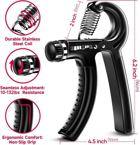 Forearm and Hand Grips Strengthener Kit - 5 Pack Adjustable Resistance