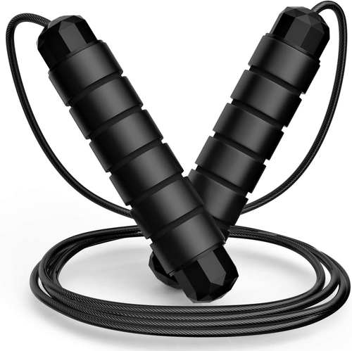 Jump Rope, Tangle-Free Rapid Speed Cable with Ball Bearings for Women, Men, and