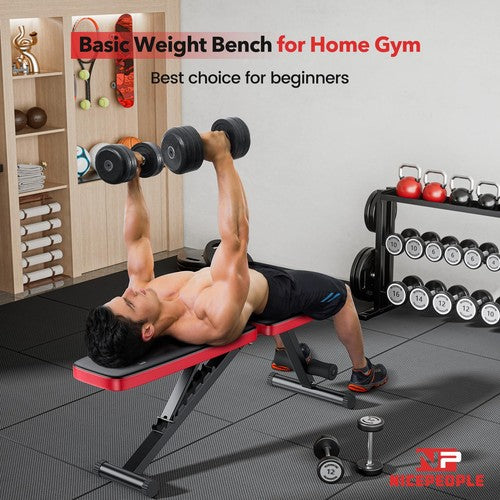 Basic Weight Bench for Home Gym Foldable Workout Bench with 8 Backrests 660LB...