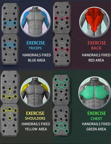 12-in-1 Push Up Board Foldable Pushup Bars Home Gym Workout Equipment Men