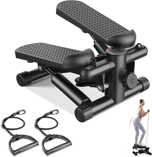 Mini Stair Steppers with Resistance Bands for Exercise at Home, Portable Exercis