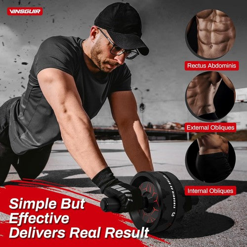 Ab Roller Wheel, Abs & Core Workout Equipment for Home Gym with Knee Pad Accesso