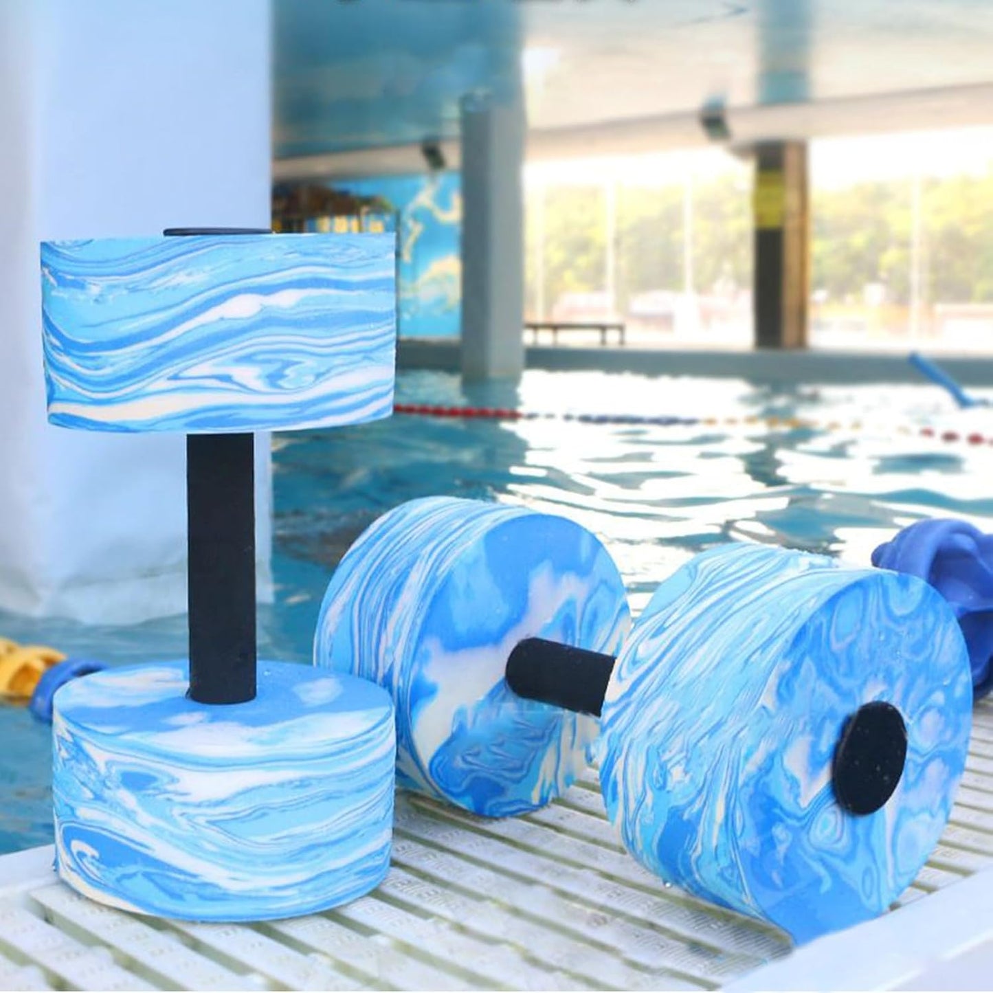 Bexdug Haltères Piscine - Exercices de Fitness avec Barres et Poids Mains,Équipement Ergonomique D'entraînement En Piscine Pour Voyage Maison Vacances